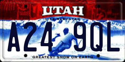 UT license plate A249QL