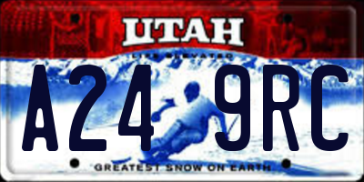 UT license plate A249RC