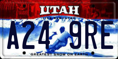 UT license plate A249RE