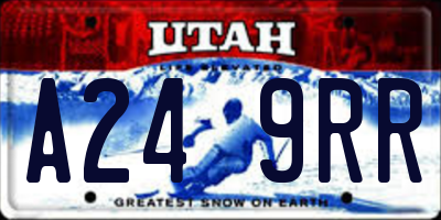 UT license plate A249RR