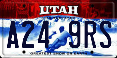 UT license plate A249RS