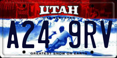 UT license plate A249RV