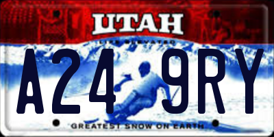 UT license plate A249RY