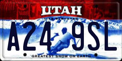 UT license plate A249SL