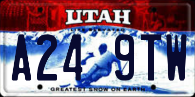 UT license plate A249TW