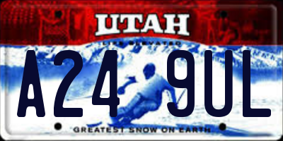 UT license plate A249UL