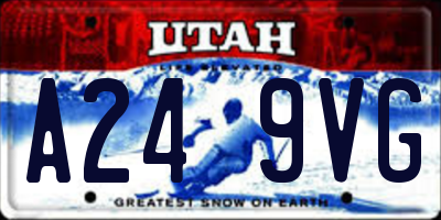 UT license plate A249VG