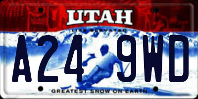 UT license plate A249WD