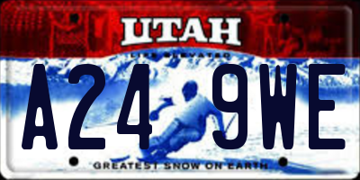 UT license plate A249WE