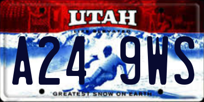 UT license plate A249WS