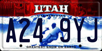UT license plate A249YJ