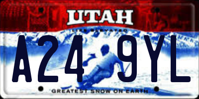 UT license plate A249YL