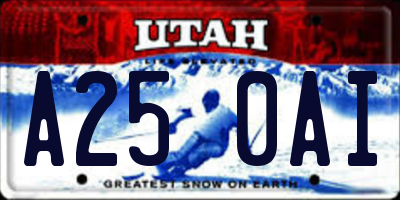 UT license plate A250AI