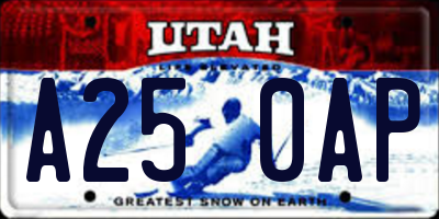 UT license plate A250AP