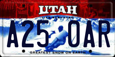 UT license plate A250AR