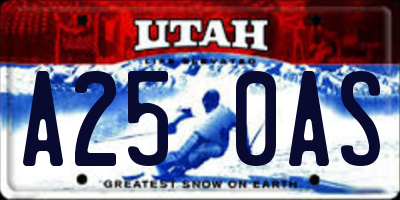 UT license plate A250AS