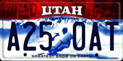 UT license plate A250AT