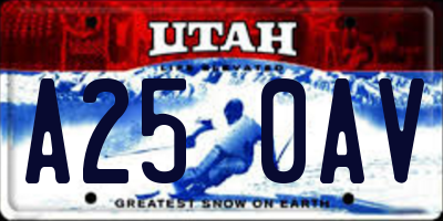 UT license plate A250AV