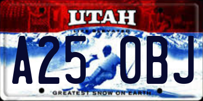 UT license plate A250BJ
