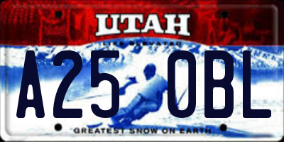UT license plate A250BL
