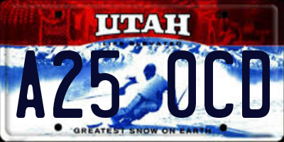 UT license plate A250CD