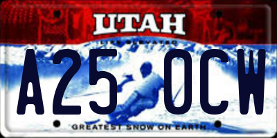 UT license plate A250CW