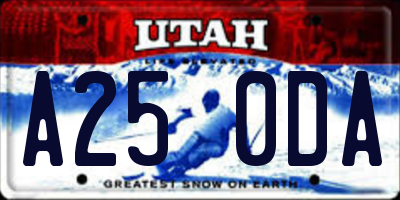 UT license plate A250DA