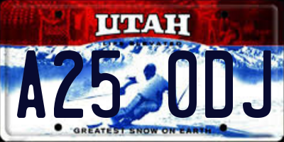 UT license plate A250DJ