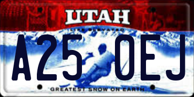 UT license plate A250EJ