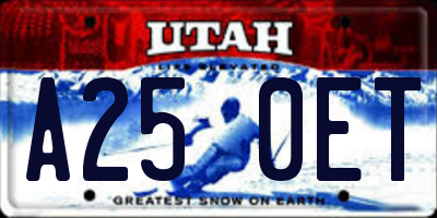 UT license plate A250ET