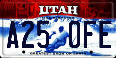 UT license plate A250FE