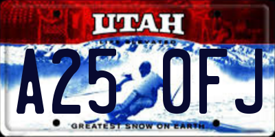 UT license plate A250FJ