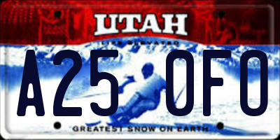 UT license plate A250FO