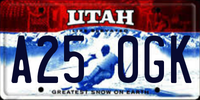 UT license plate A250GK