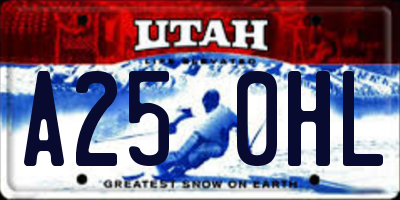 UT license plate A250HL