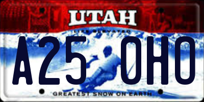 UT license plate A250HO