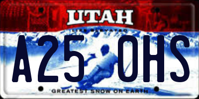 UT license plate A250HS