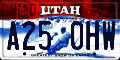 UT license plate A250HW