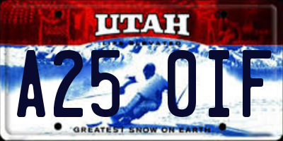 UT license plate A250IF