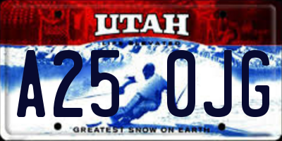 UT license plate A250JG