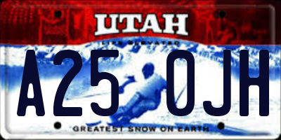 UT license plate A250JH