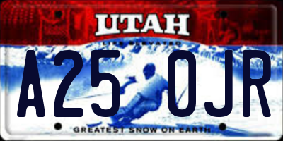 UT license plate A250JR