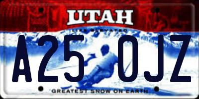 UT license plate A250JZ