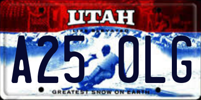 UT license plate A250LG