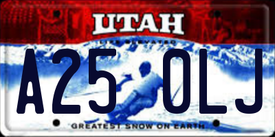 UT license plate A250LJ