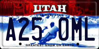 UT license plate A250ML
