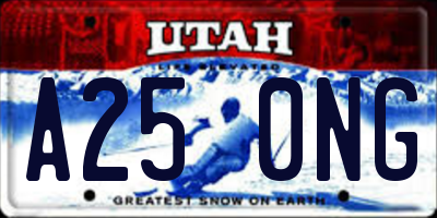 UT license plate A250NG