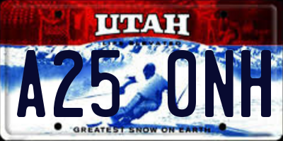 UT license plate A250NH