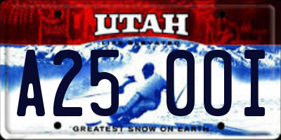 UT license plate A250OI