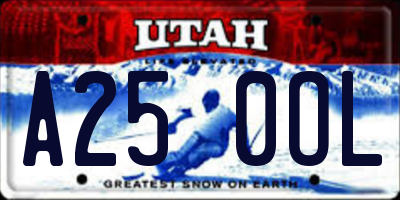 UT license plate A250OL